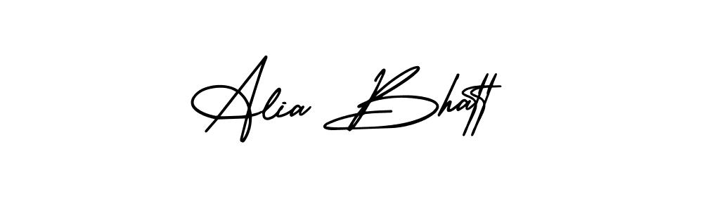 The best way (AmerikaSignatureDemo-Regular) to make a short signature is to pick only two or three words in your name. The name Alia Bhatt include a total of six letters. For converting this name. Alia Bhatt signature style 3 images and pictures png
