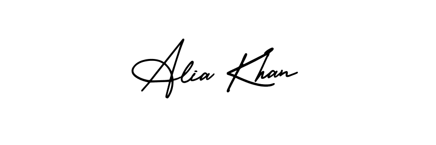 You should practise on your own different ways (AmerikaSignatureDemo-Regular) to write your name (Alia Khan) in signature. don't let someone else do it for you. Alia Khan signature style 3 images and pictures png