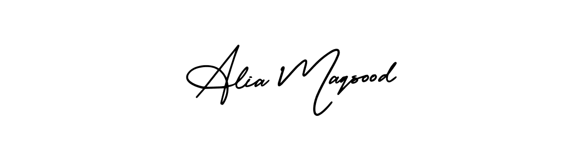 Make a beautiful signature design for name Alia Maqsood. With this signature (AmerikaSignatureDemo-Regular) style, you can create a handwritten signature for free. Alia Maqsood signature style 3 images and pictures png
