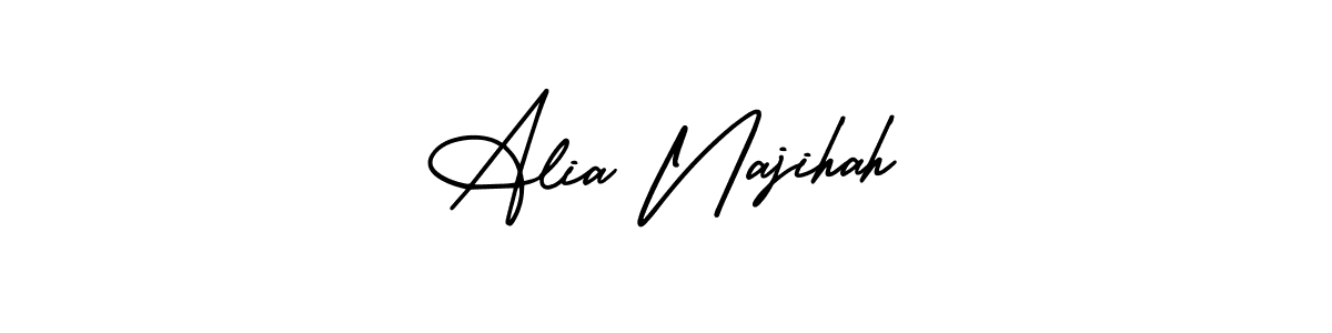 Check out images of Autograph of Alia Najihah name. Actor Alia Najihah Signature Style. AmerikaSignatureDemo-Regular is a professional sign style online. Alia Najihah signature style 3 images and pictures png