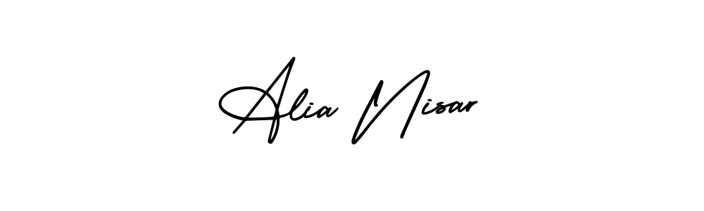 Use a signature maker to create a handwritten signature online. With this signature software, you can design (AmerikaSignatureDemo-Regular) your own signature for name Alia Nisar. Alia Nisar signature style 3 images and pictures png