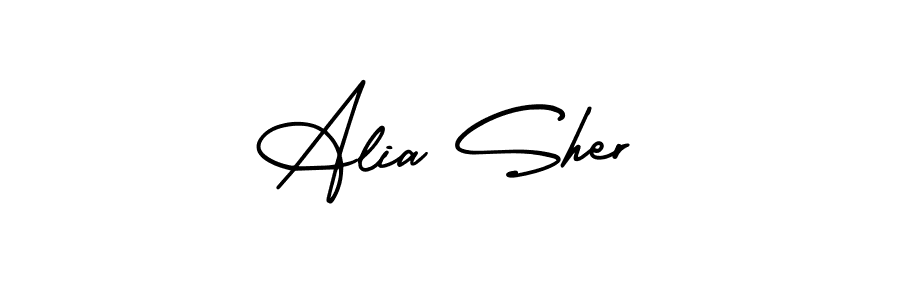 Make a beautiful signature design for name Alia Sher. With this signature (AmerikaSignatureDemo-Regular) style, you can create a handwritten signature for free. Alia Sher signature style 3 images and pictures png