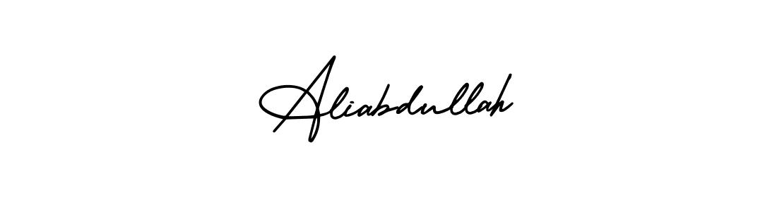 The best way (AmerikaSignatureDemo-Regular) to make a short signature is to pick only two or three words in your name. The name Aliabdullah include a total of six letters. For converting this name. Aliabdullah signature style 3 images and pictures png