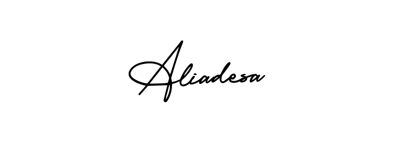 The best way (AmerikaSignatureDemo-Regular) to make a short signature is to pick only two or three words in your name. The name Aliadesa include a total of six letters. For converting this name. Aliadesa signature style 3 images and pictures png