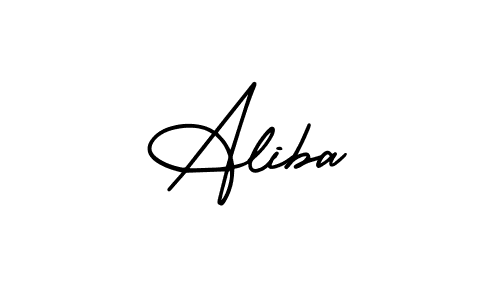 Create a beautiful signature design for name Aliba. With this signature (AmerikaSignatureDemo-Regular) fonts, you can make a handwritten signature for free. Aliba signature style 3 images and pictures png