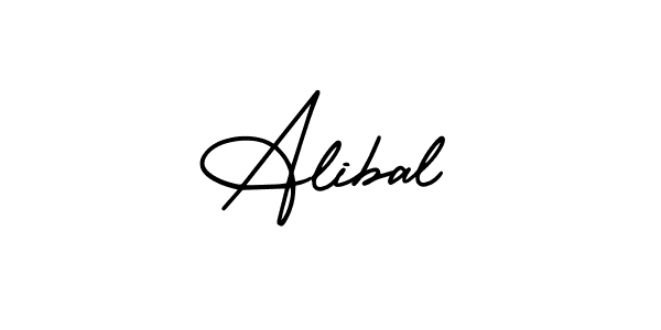 How to make Alibal name signature. Use AmerikaSignatureDemo-Regular style for creating short signs online. This is the latest handwritten sign. Alibal signature style 3 images and pictures png