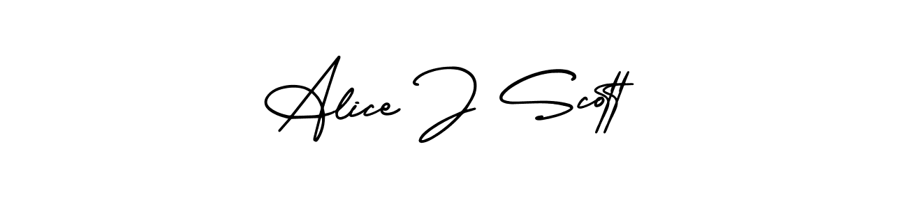 Similarly AmerikaSignatureDemo-Regular is the best handwritten signature design. Signature creator online .You can use it as an online autograph creator for name Alice J Scott. Alice J Scott signature style 3 images and pictures png