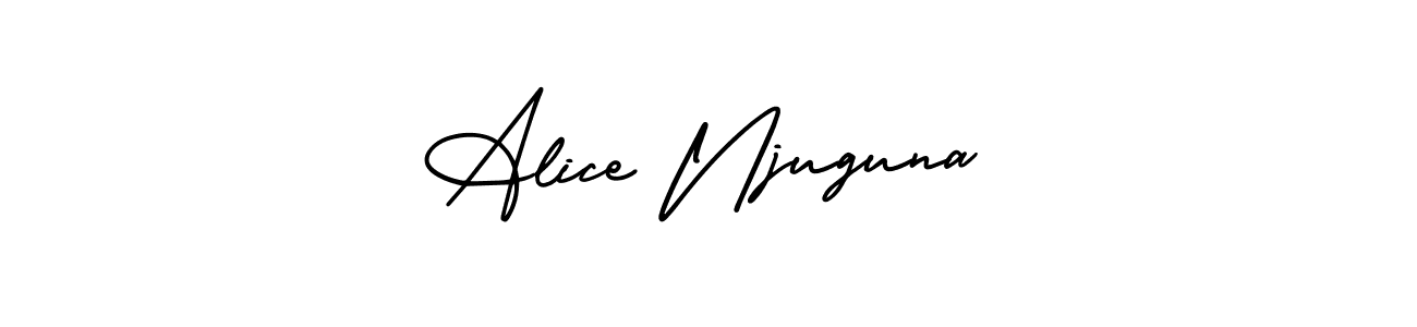 Use a signature maker to create a handwritten signature online. With this signature software, you can design (AmerikaSignatureDemo-Regular) your own signature for name Alice Njuguna. Alice Njuguna signature style 3 images and pictures png