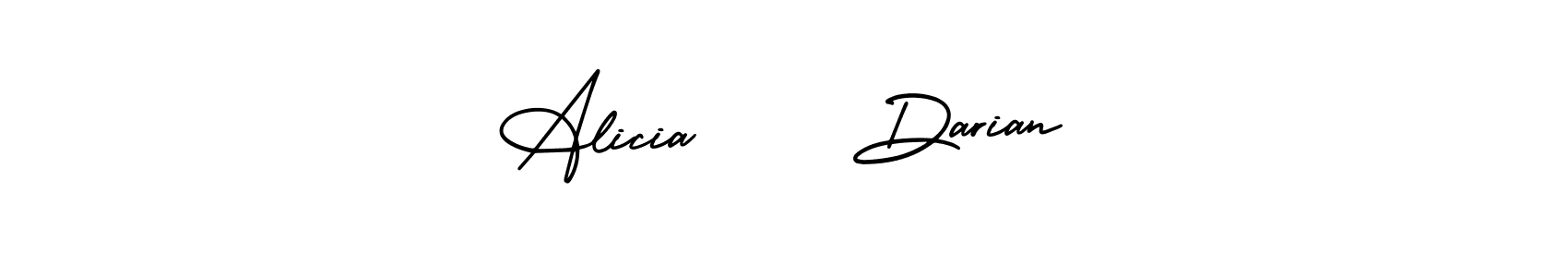 Design your own signature with our free online signature maker. With this signature software, you can create a handwritten (AmerikaSignatureDemo-Regular) signature for name Alicia     Darian. Alicia     Darian signature style 3 images and pictures png