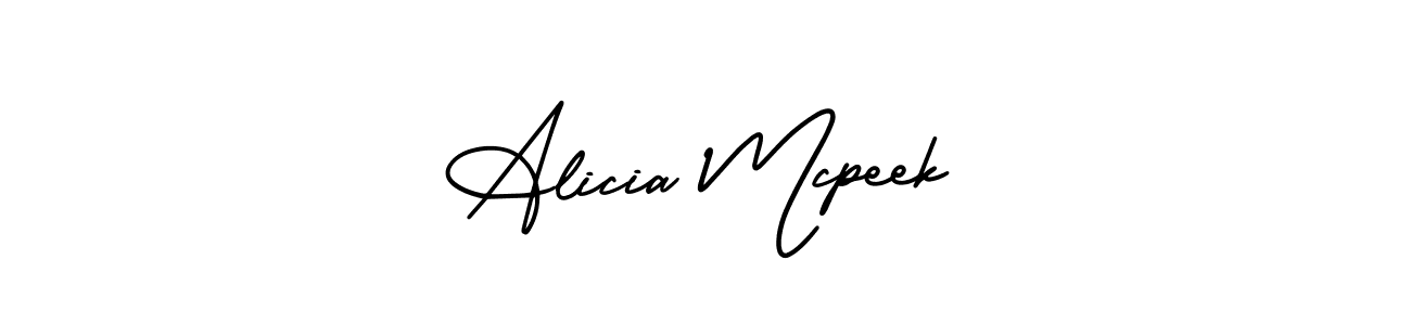 Make a beautiful signature design for name Alicia Mcpeek. With this signature (AmerikaSignatureDemo-Regular) style, you can create a handwritten signature for free. Alicia Mcpeek signature style 3 images and pictures png