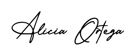 A stylish, flowing autograph style designed for name Alicia Ortega using AmerikaSignatureDemo-Regular typography. Perfect for digital creative projects. Alicia Ortega signature style 3 images and pictures png