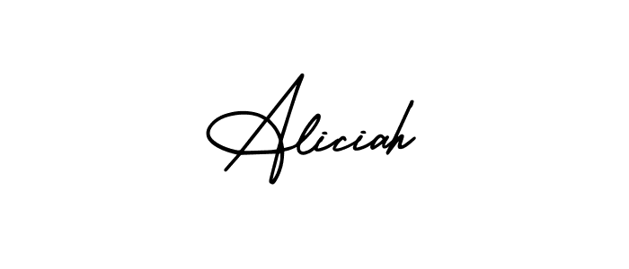Use a signature maker to create a handwritten signature online. With this signature software, you can design (AmerikaSignatureDemo-Regular) your own signature for name Aliciah. Aliciah signature style 3 images and pictures png