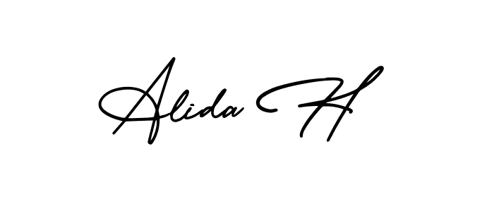 Also we have Alida H name is the best signature style. Create professional handwritten signature collection using AmerikaSignatureDemo-Regular autograph style. Alida H signature style 3 images and pictures png