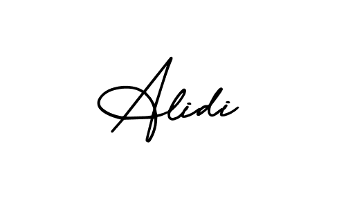 How to make Alidi name signature. Use AmerikaSignatureDemo-Regular style for creating short signs online. This is the latest handwritten sign. Alidi signature style 3 images and pictures png