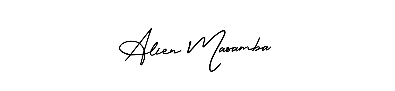 Make a beautiful signature design for name Alien Masamba. With this signature (AmerikaSignatureDemo-Regular) style, you can create a handwritten signature for free. Alien Masamba signature style 3 images and pictures png