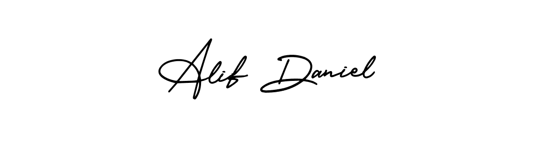 Make a beautiful signature design for name Alif Daniel. With this signature (AmerikaSignatureDemo-Regular) style, you can create a handwritten signature for free. Alif Daniel signature style 3 images and pictures png