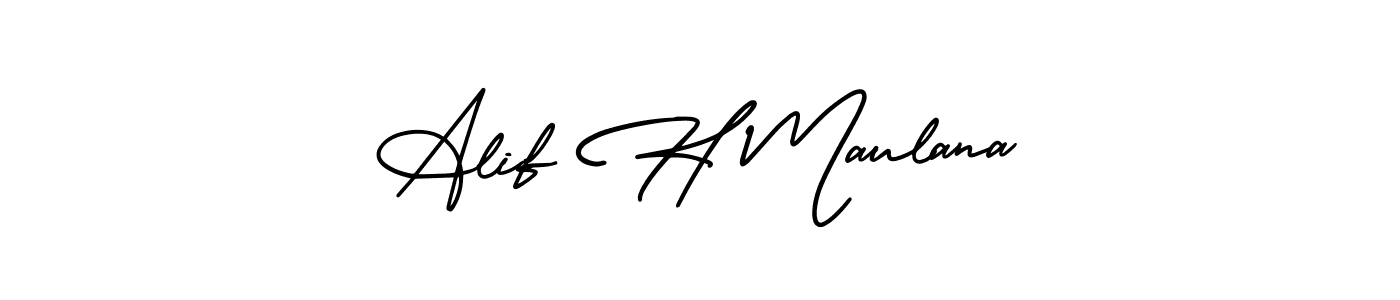 Use a signature maker to create a handwritten signature online. With this signature software, you can design (AmerikaSignatureDemo-Regular) your own signature for name Alif H Maulana. Alif H Maulana signature style 3 images and pictures png
