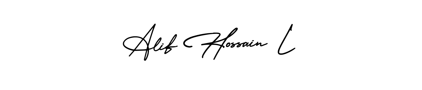 Alif Hossain L stylish signature style. Best Handwritten Sign (AmerikaSignatureDemo-Regular) for my name. Handwritten Signature Collection Ideas for my name Alif Hossain L. Alif Hossain L signature style 3 images and pictures png