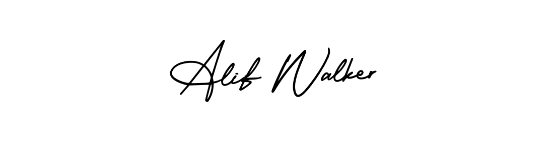 The best way (AmerikaSignatureDemo-Regular) to make a short signature is to pick only two or three words in your name. The name Alif Walker include a total of six letters. For converting this name. Alif Walker signature style 3 images and pictures png