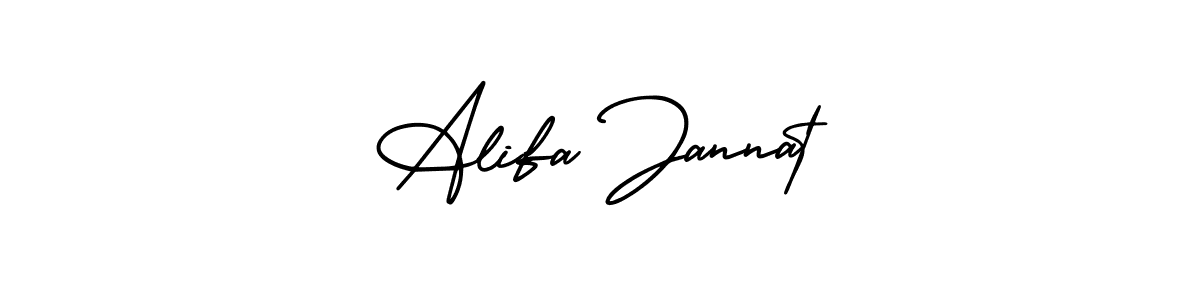 The best way (AmerikaSignatureDemo-Regular) to make a short signature is to pick only two or three words in your name. The name Alifa Jannat include a total of six letters. For converting this name. Alifa Jannat signature style 3 images and pictures png