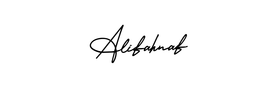 How to make Alifahnaf name signature. Use AmerikaSignatureDemo-Regular style for creating short signs online. This is the latest handwritten sign. Alifahnaf signature style 3 images and pictures png