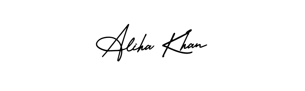 Design your own signature with our free online signature maker. With this signature software, you can create a handwritten (AmerikaSignatureDemo-Regular) signature for name Aliha Khan. Aliha Khan signature style 3 images and pictures png