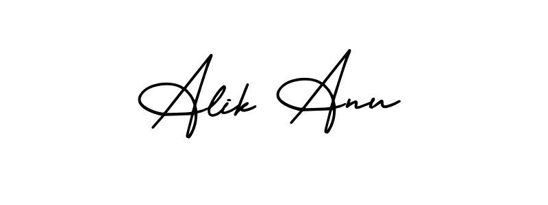 How to make Alik Anu name signature. Use AmerikaSignatureDemo-Regular style for creating short signs online. This is the latest handwritten sign. Alik Anu signature style 3 images and pictures png
