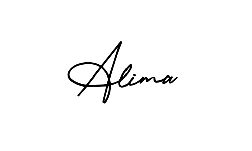 You should practise on your own different ways (AmerikaSignatureDemo-Regular) to write your name (Alima) in signature. don't let someone else do it for you. Alima signature style 3 images and pictures png