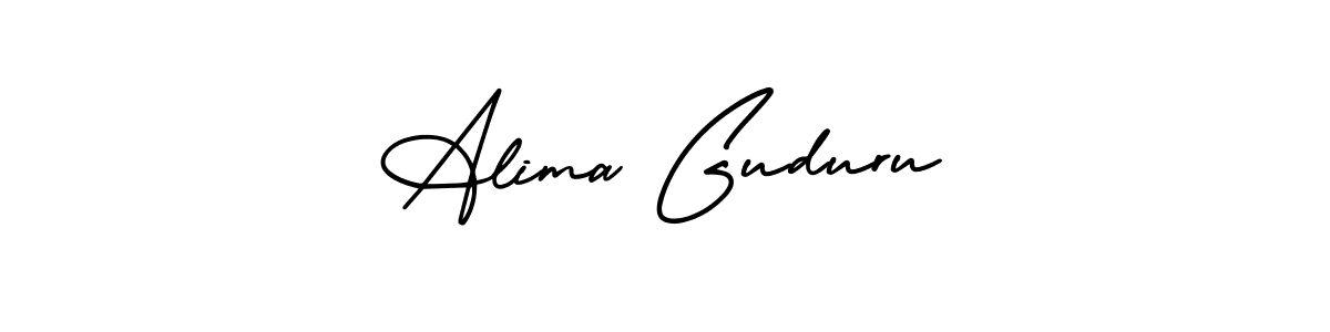 Use a signature maker to create a handwritten signature online. With this signature software, you can design (AmerikaSignatureDemo-Regular) your own signature for name Alima Guduru. Alima Guduru signature style 3 images and pictures png