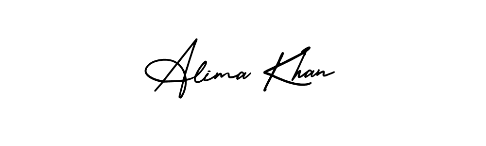 Make a beautiful signature design for name Alima Khan. With this signature (AmerikaSignatureDemo-Regular) style, you can create a handwritten signature for free. Alima Khan signature style 3 images and pictures png