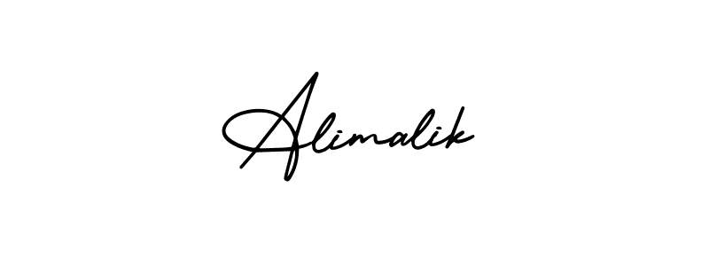 How to make Alimalik name signature. Use AmerikaSignatureDemo-Regular style for creating short signs online. This is the latest handwritten sign. Alimalik signature style 3 images and pictures png