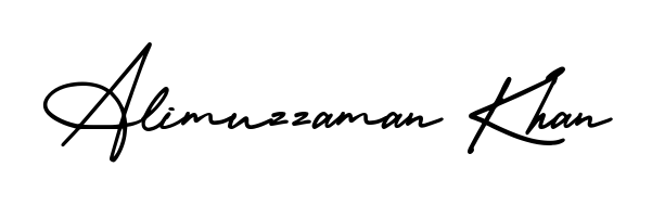 The AmerikaSignatureDemo-Regular handwriting style adds charm and authenticity to name Alimuzzaman Khan. A wonderful choice for personal thank-you notes. Alimuzzaman Khan signature style 3 images and pictures png