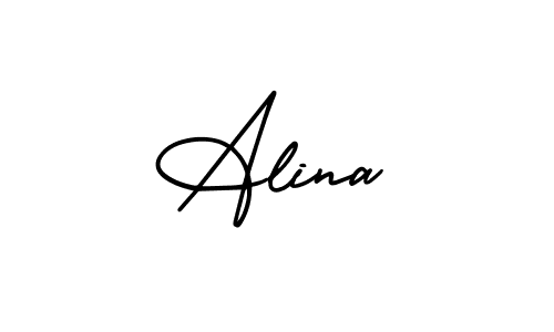 Make a beautiful signature design for name Alina. With this signature (AmerikaSignatureDemo-Regular) style, you can create a handwritten signature for free. Alina signature style 3 images and pictures png