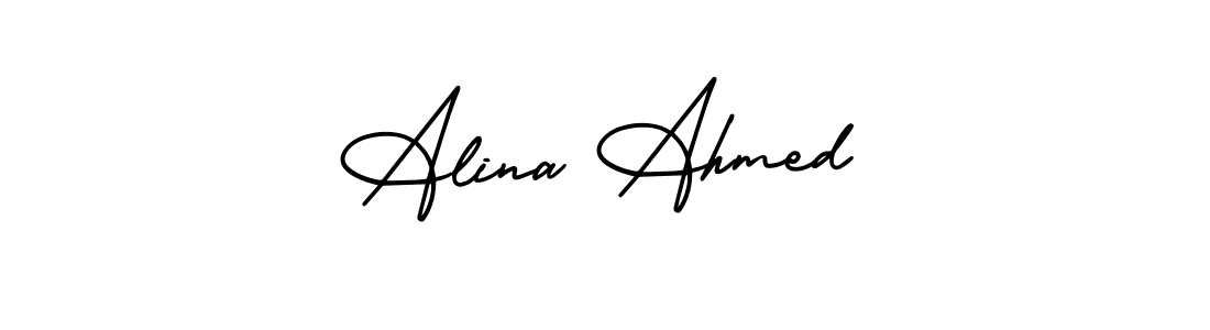 How to Draw Alina Ahmed signature style? AmerikaSignatureDemo-Regular is a latest design signature styles for name Alina Ahmed. Alina Ahmed signature style 3 images and pictures png