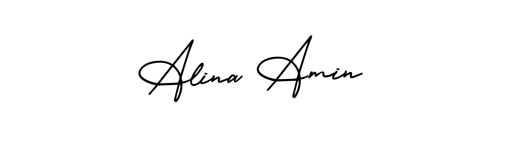 Alina Amin stylish signature style. Best Handwritten Sign (AmerikaSignatureDemo-Regular) for my name. Handwritten Signature Collection Ideas for my name Alina Amin. Alina Amin signature style 3 images and pictures png