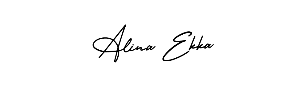 The best way (AmerikaSignatureDemo-Regular) to make a short signature is to pick only two or three words in your name. The name Alina Ekka include a total of six letters. For converting this name. Alina Ekka signature style 3 images and pictures png