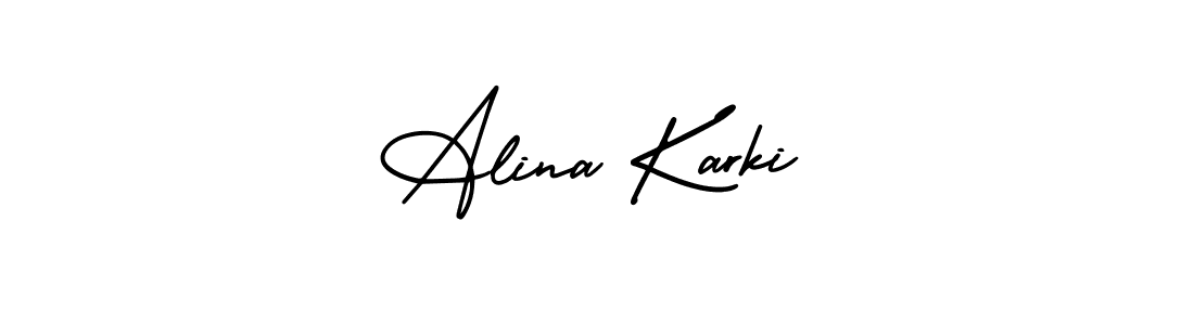 Create a beautiful signature design for name Alina Karki. With this signature (AmerikaSignatureDemo-Regular) fonts, you can make a handwritten signature for free. Alina Karki signature style 3 images and pictures png