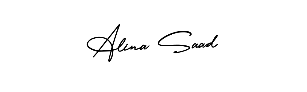 Check out images of Autograph of Alina Saad name. Actor Alina Saad Signature Style. AmerikaSignatureDemo-Regular is a professional sign style online. Alina Saad signature style 3 images and pictures png