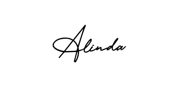 Alinda stylish signature style. Best Handwritten Sign (AmerikaSignatureDemo-Regular) for my name. Handwritten Signature Collection Ideas for my name Alinda. Alinda signature style 3 images and pictures png