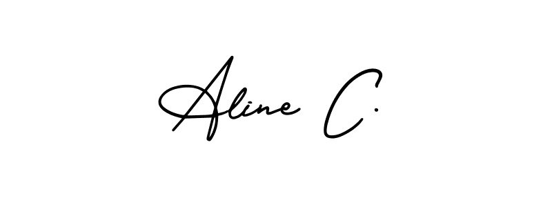 AmerikaSignatureDemo-Regular is a professional signature style that is perfect for those who want to add a touch of class to their signature. It is also a great choice for those who want to make their signature more unique. Get Aline C. name to fancy signature for free. Aline C. signature style 3 images and pictures png