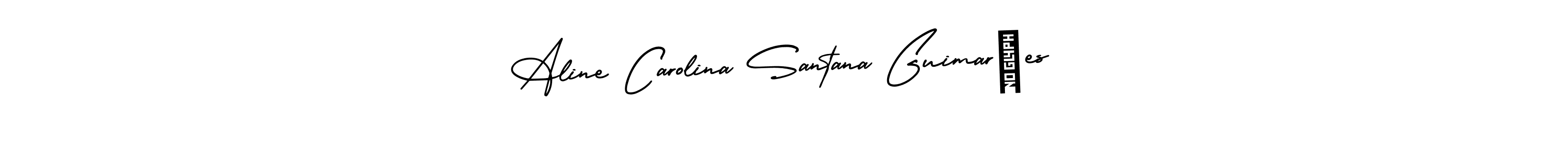 Design your own signature with our free online signature maker. With this signature software, you can create a handwritten (AmerikaSignatureDemo-Regular) signature for name Aline Carolina Santana Guimarães. Aline Carolina Santana Guimarães signature style 3 images and pictures png