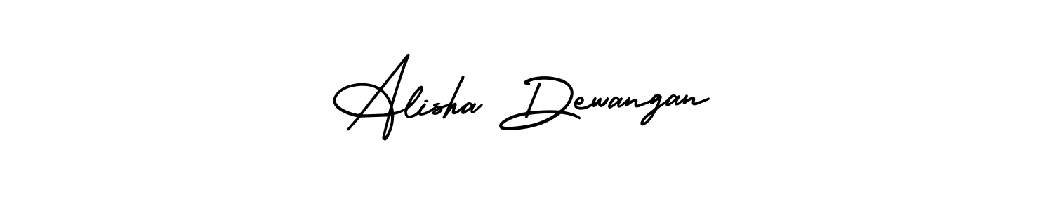 You should practise on your own different ways (AmerikaSignatureDemo-Regular) to write your name (Alisha Dewangan) in signature. don't let someone else do it for you. Alisha Dewangan signature style 3 images and pictures png