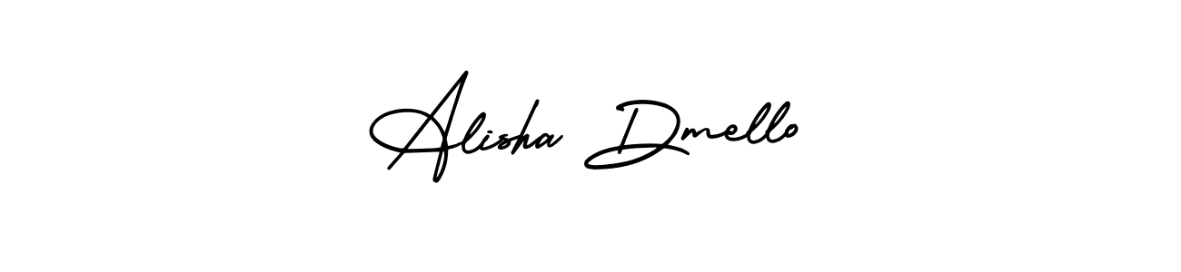 This is the best signature style for the Alisha Dmello name. Also you like these signature font (AmerikaSignatureDemo-Regular). Mix name signature. Alisha Dmello signature style 3 images and pictures png