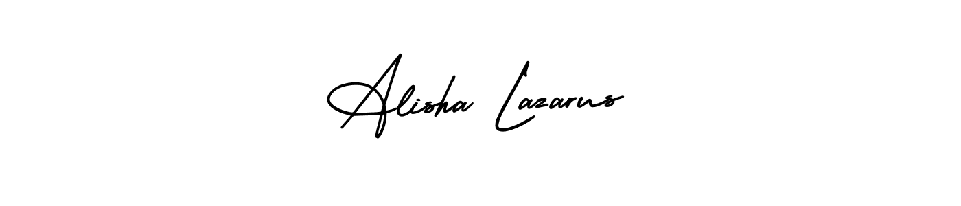 You should practise on your own different ways (AmerikaSignatureDemo-Regular) to write your name (Alisha Lazarus) in signature. don't let someone else do it for you. Alisha Lazarus signature style 3 images and pictures png