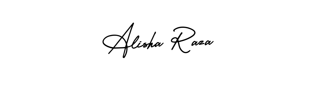 You should practise on your own different ways (AmerikaSignatureDemo-Regular) to write your name (Alisha Raza) in signature. don't let someone else do it for you. Alisha Raza signature style 3 images and pictures png