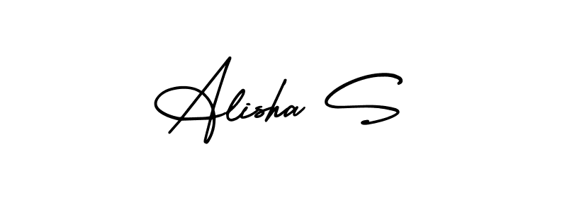 Make a beautiful signature design for name Alisha S. With this signature (AmerikaSignatureDemo-Regular) style, you can create a handwritten signature for free. Alisha S signature style 3 images and pictures png