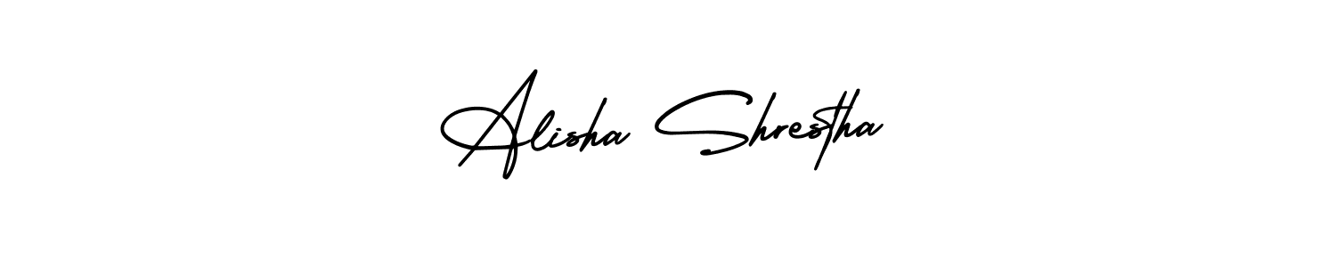 It looks lik you need a new signature style for name Alisha Shrestha. Design unique handwritten (AmerikaSignatureDemo-Regular) signature with our free signature maker in just a few clicks. Alisha Shrestha signature style 3 images and pictures png