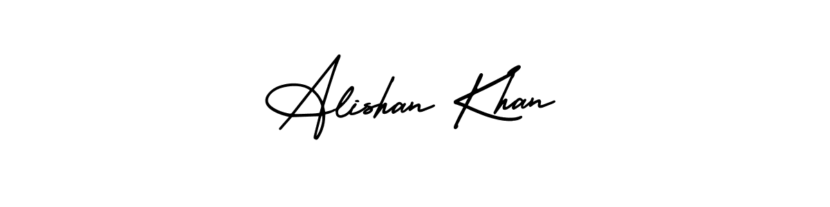 How to make Alishan Khan name signature. Use AmerikaSignatureDemo-Regular style for creating short signs online. This is the latest handwritten sign. Alishan Khan signature style 3 images and pictures png