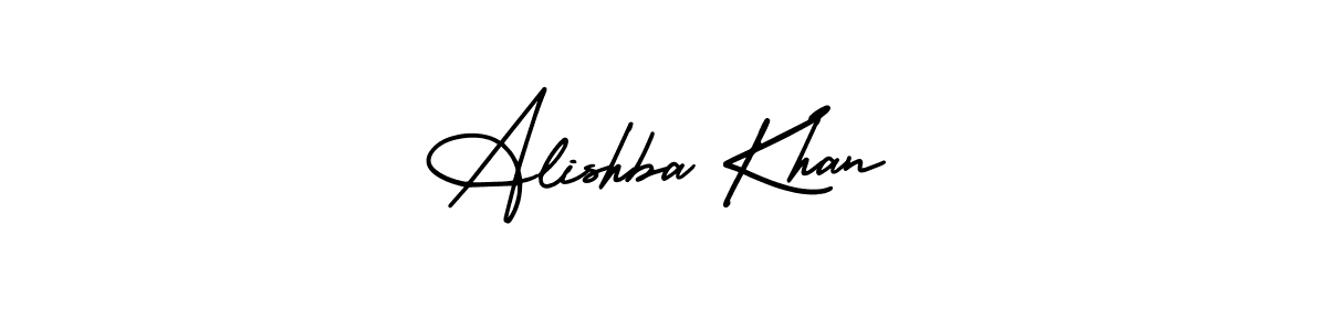 The best way (AmerikaSignatureDemo-Regular) to make a short signature is to pick only two or three words in your name. The name Alishba Khan include a total of six letters. For converting this name. Alishba Khan signature style 3 images and pictures png