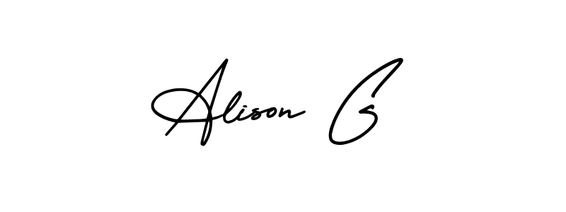 Alison G stylish signature style. Best Handwritten Sign (AmerikaSignatureDemo-Regular) for my name. Handwritten Signature Collection Ideas for my name Alison G. Alison G signature style 3 images and pictures png